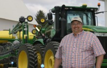 Benjamin Riensche on his farm in Jubilee, Iowa